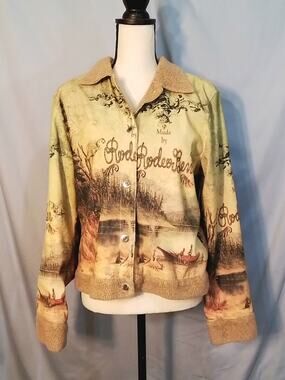 Impulse jacket in gold tones , western, motifs